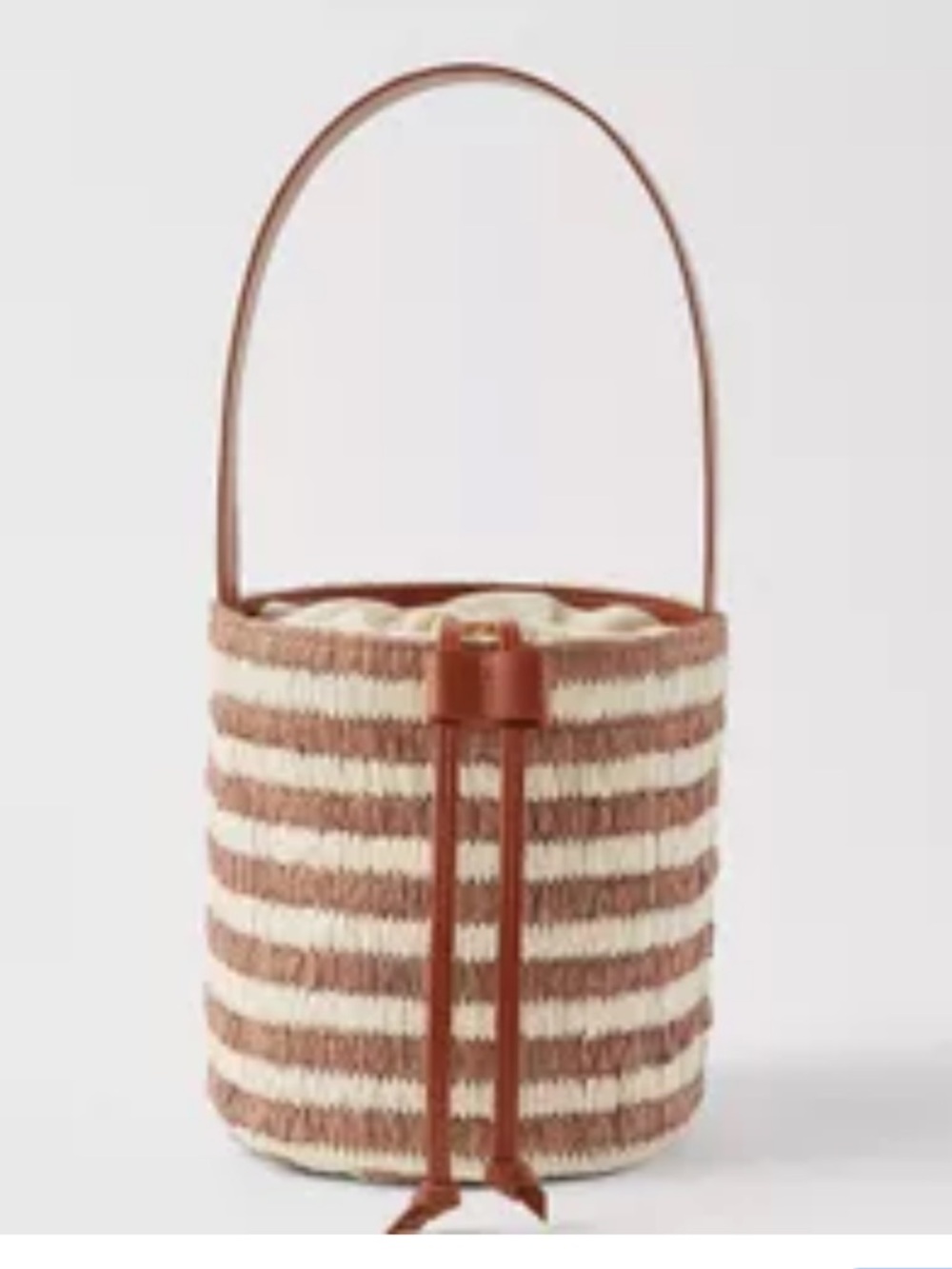 LOFT Raffia mini bucket bag NWT